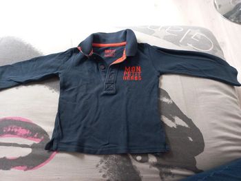 Polo bleu marine et orange Tape à l'œil 23 mois
