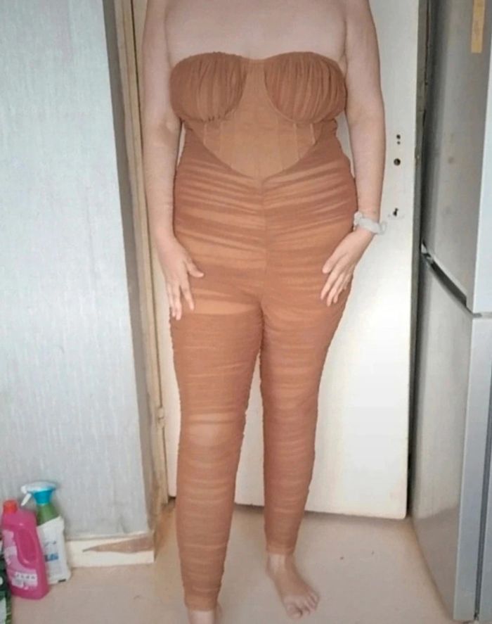 Combinaison en mesh marron Prettylittlething - photo numéro 2