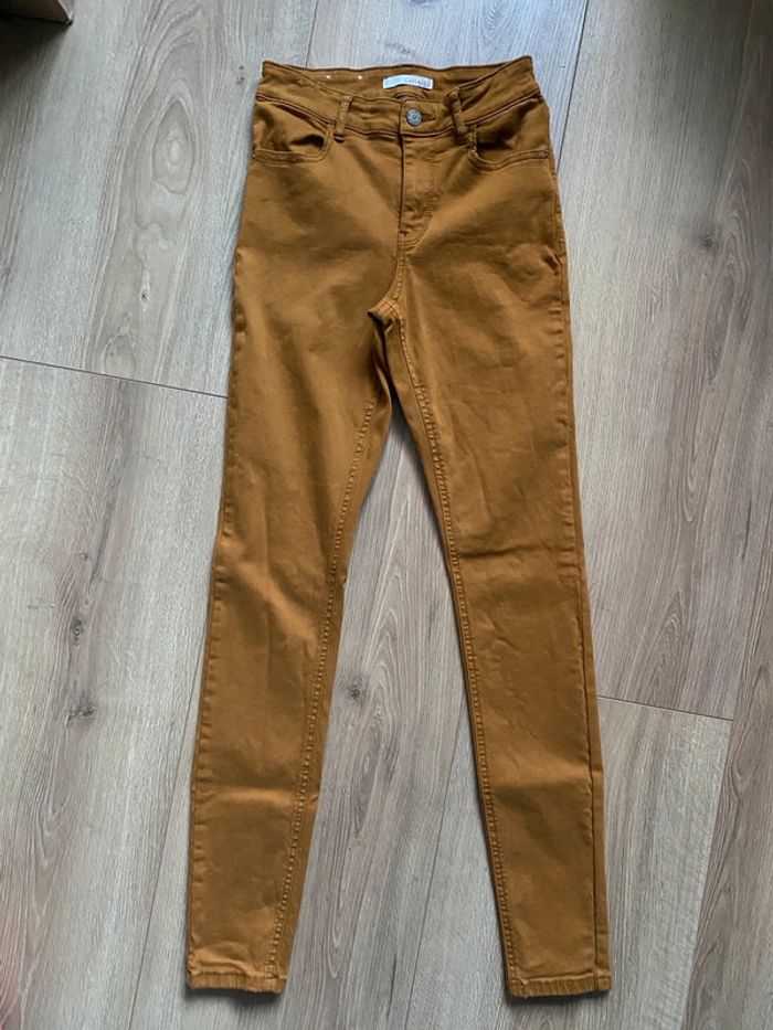 Pantalon slim jaune moutarde taille 34 - photo numéro 4