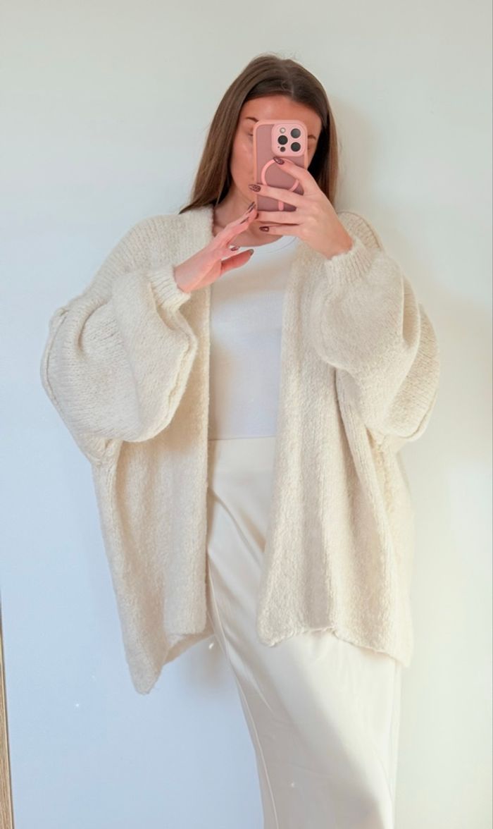 Gilet - Ecru - Maille - Décontracté - Cocooning - Automne