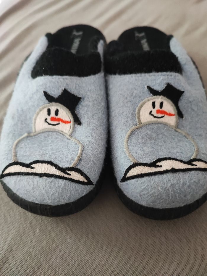 Pantoufles bonhomme de neige