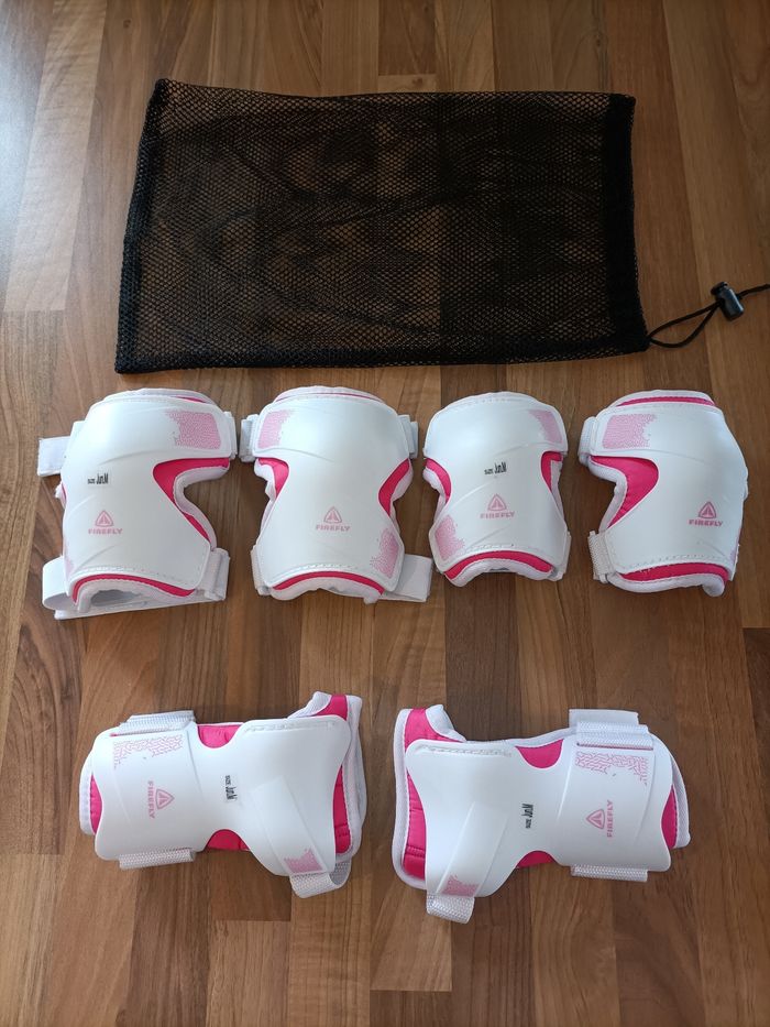Kit roller de protection firefly 10-12 ans rose et blanc ados M - photo numéro 2