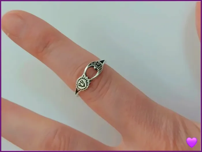 Bague lune et soleil  en acier inoxydable - photo numéro 2