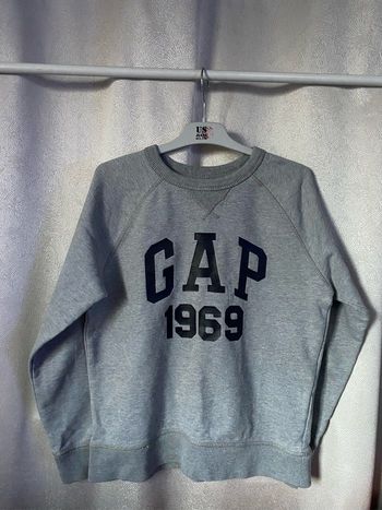 Pull sweat gris chiné taille L 10 ans GAP 1969