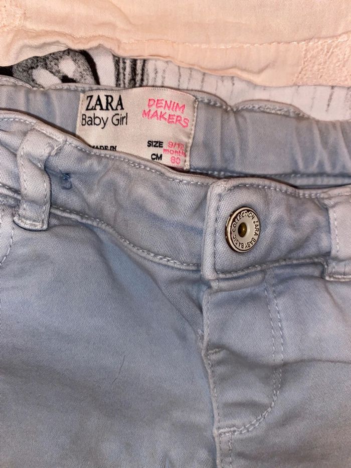 Ensemble t-shirt et jeans, taille 9-12 mois, marque Zara Babygirl. - photo numéro 3