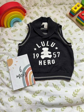 pull débardeur gris 6 mois lulu castagnette