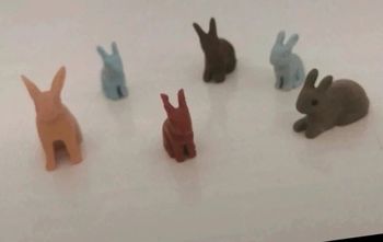 Playmobil lot animaux lapin dont 2 lapins bleu
