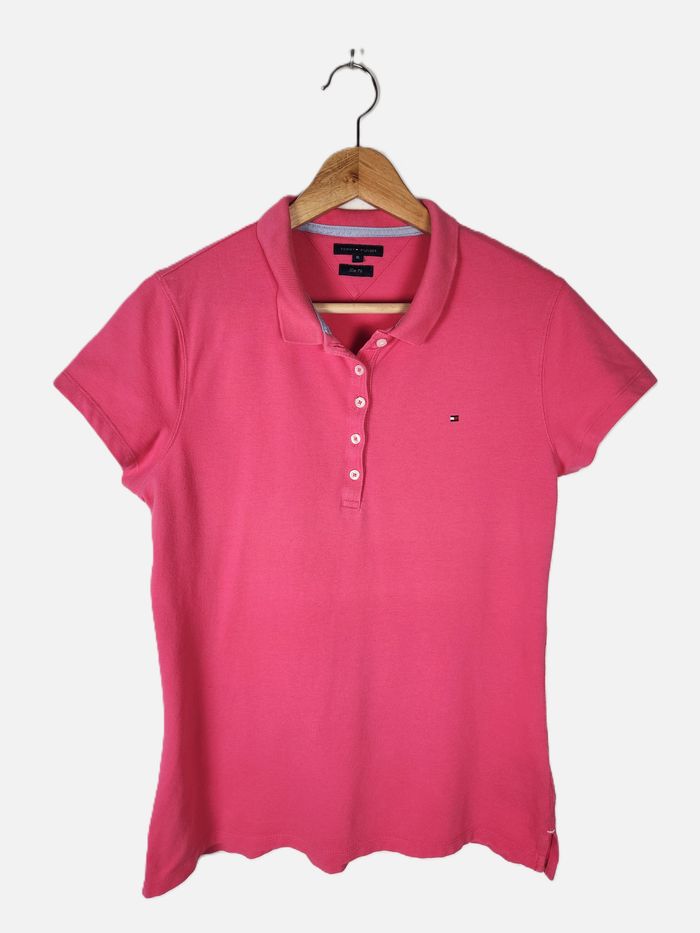 Polo Tommy Hilfiger Femme Rose Manches Courtes - Taille XL (Slim Fit)
