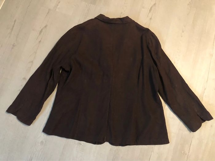 AN18- veste en 100% lin couleur chocolat T 50/52 - photo numéro 12