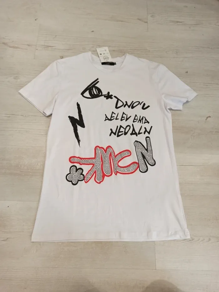 Tee shirt blanc homme strass
