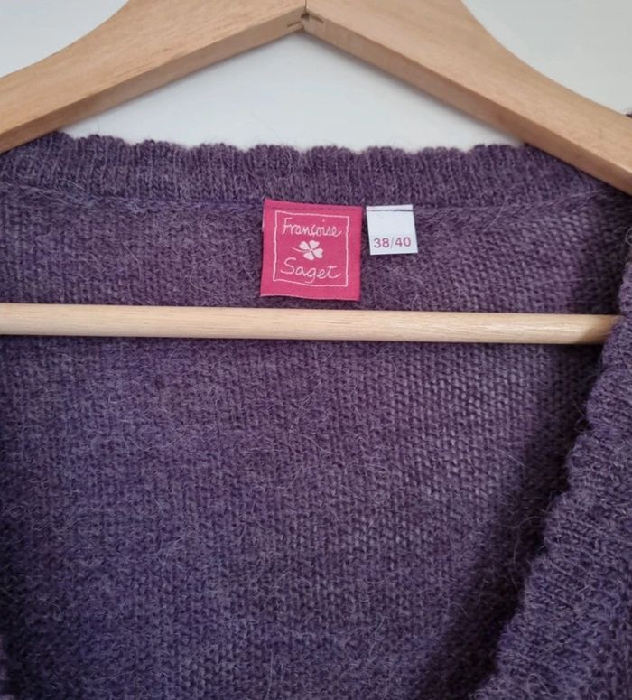 Gilet laine violet manches longues - photo numéro 6