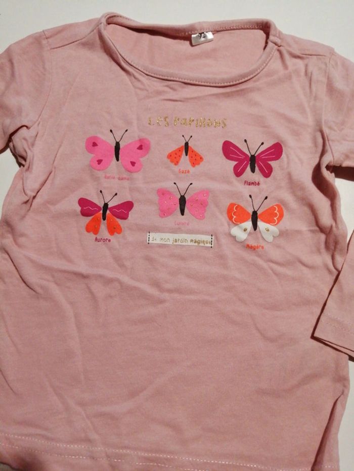 Tee-shirt manches longues papillons - photo numéro 2