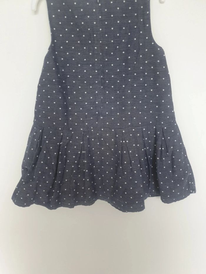 Robe bleu marine a points blanc bas plissé 2 ans orchestra - photo numéro 4