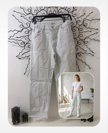 Jean Blanc Droit à Bords Effilochés Gémo - Taille 14 ans (XS)