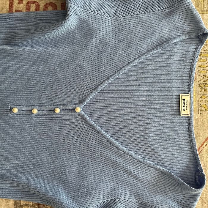 Robe bleu et perles - photo numéro 3