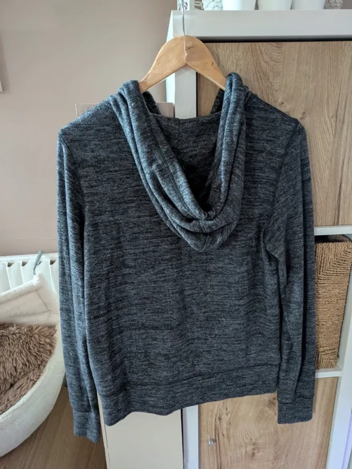 Joli gilet gris chiné à capuche H&M taille S - photo numéro 3