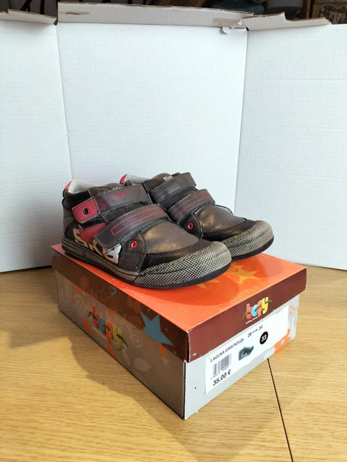 Chaussures à scratch - marron - Bopy - 33