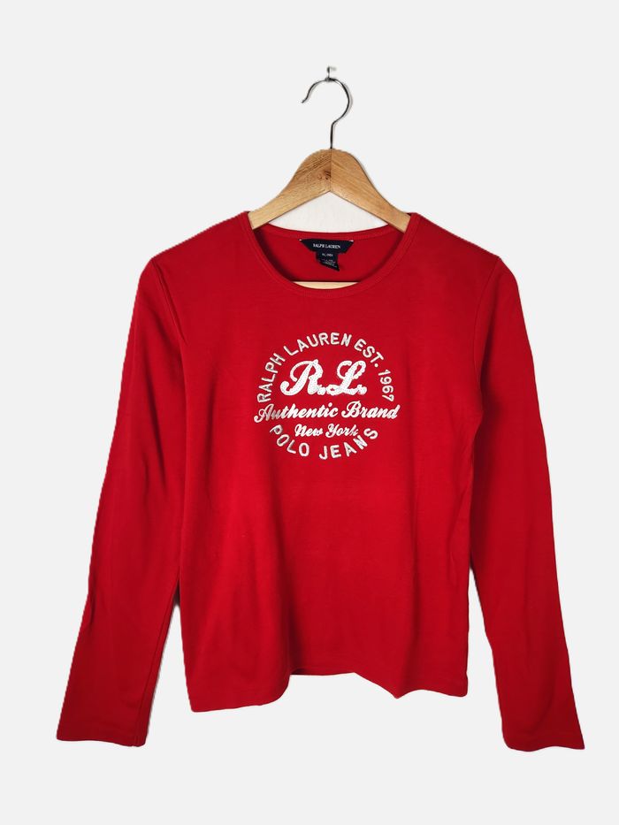 T-shirt Manches Longues Ralph Lauren Rouge - Taille XL Enfant (16 ans)