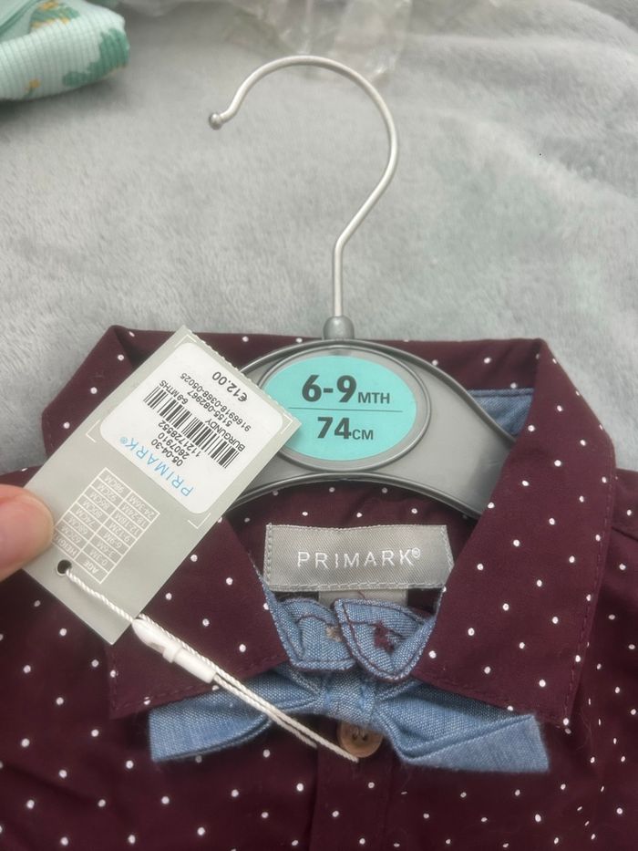 Chemise noeud papillon 6-9mois neuf étiqueté - photo numéro 2