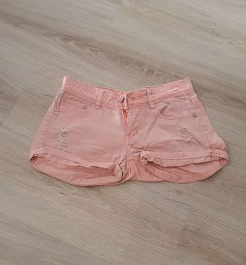 Mini short troué orange pâle fluo Daysie Denim