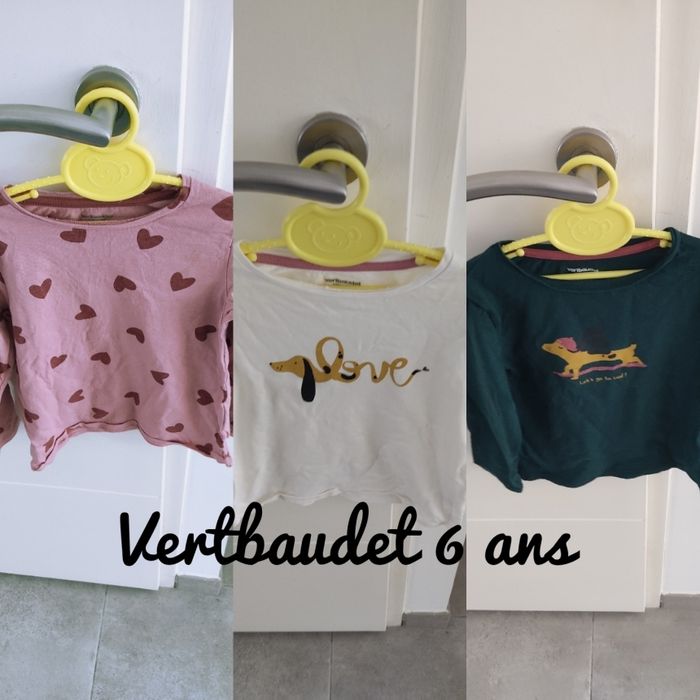 Lot tee-shirts manches longues 6 ans Vertbaudet