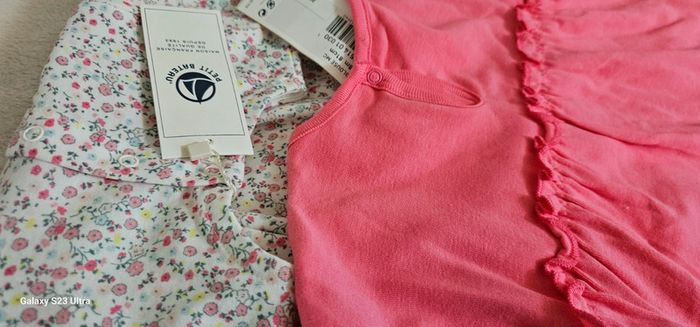 Robe et Tee-shirt Blouse 100% coton Petit Bateau Taille 18 mois - photo numéro 3