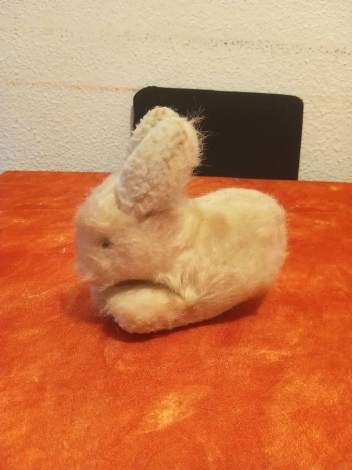 Rare Lapin beige grelot vintage, 18 cm - photo numéro 2