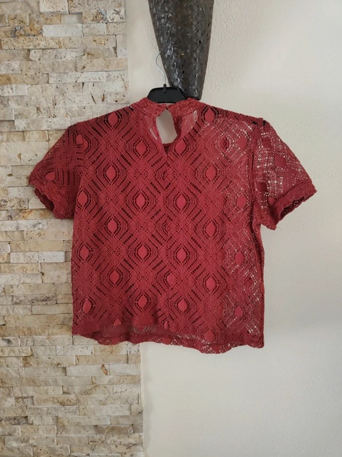 Haut bordeaux Zara taille L - photo numéro 5