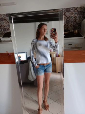 Marinière femme M noire et blanche c54