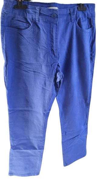 pantalon droit type toile bleu