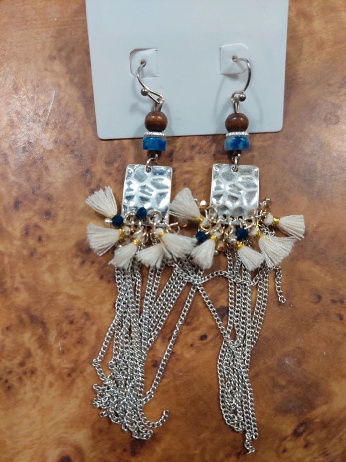 Boucles d'oreille pendantes bonobo - photo numéro 2