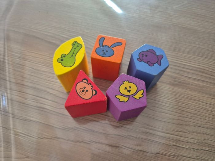 Lot 5 Formes Animaux en Bois – Pièces pour Boîte à Formes ou Jeux d’Éveil