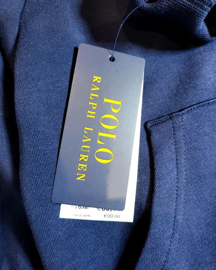 Sweat capuche Ralph Lauren mixte bleu taille 2 ans - photo numéro 5