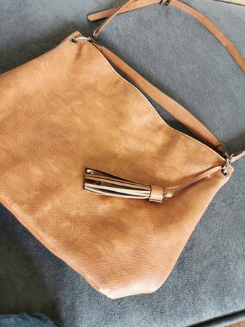 Grand sac bandoulière et main camel