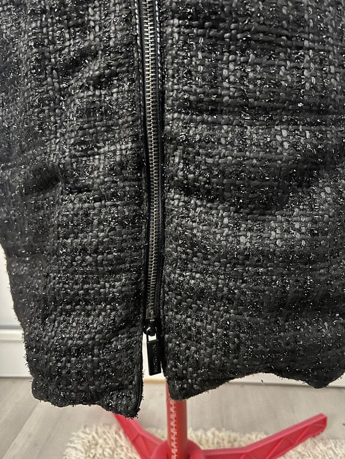 Manteau droit long matelassé noir pailleté Morgan - photo numéro 6