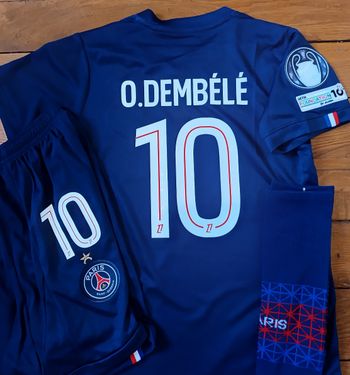 Kit football Dembélé taille 12 ans modèle 2026 étoile domicile