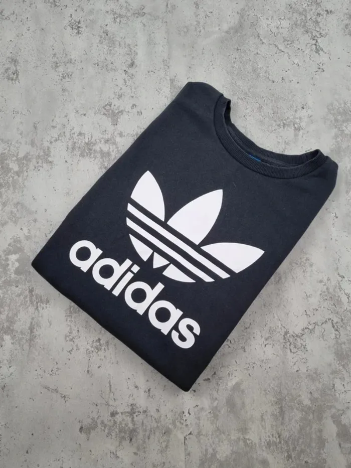 Sweat noir Adidas Trefoil – Taille XS Femme (mesures en photos)