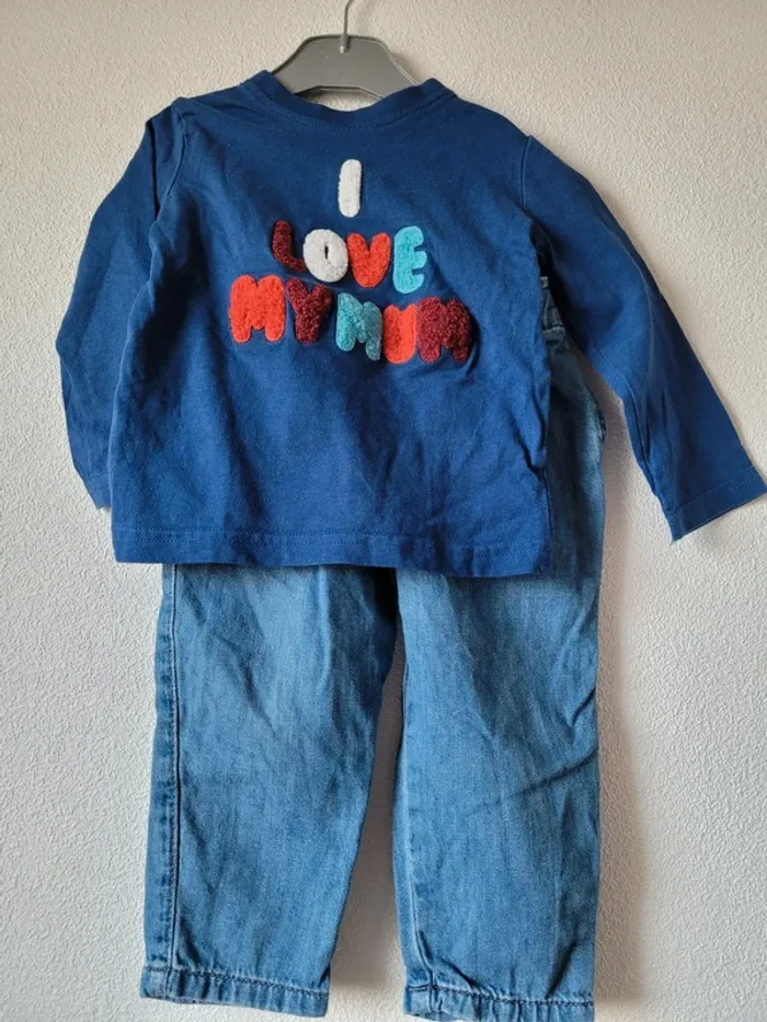 Ensemble jeans pull fin manche longue 18 mois