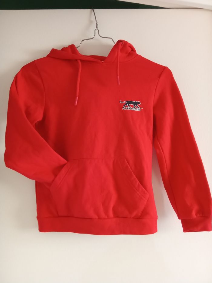 Sweat à capuche rouge garçon sport marque Airness en 8 ans, hiver