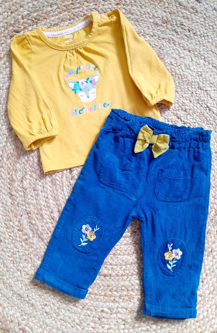 T-shirt et Pantalon Mots d'enfants 12 mois