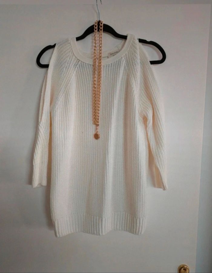Pull grosse maille ouverture dos et bras river island