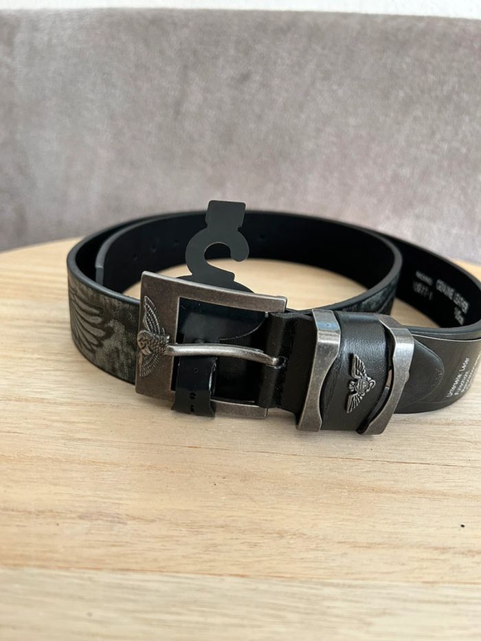 Ceinture en cuir noir taille 105 cm