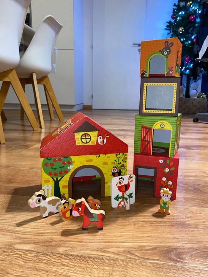 Cubes empilables ferme avec animaux