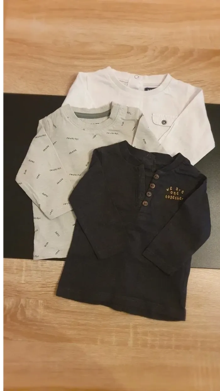 Lot de 3 tee-shirts manches longues 3 mois