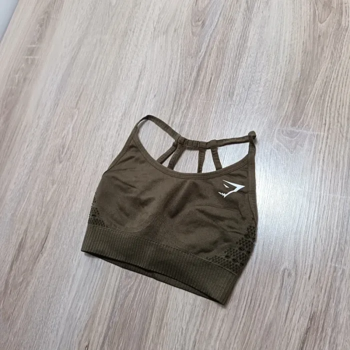 Brassière gymshark femme Xs kaki - photo numéro 2