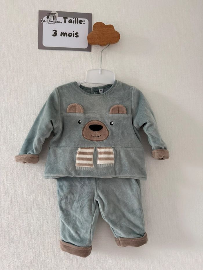 Pyjama 2 pièces chaud - taille 3 mois 🌼