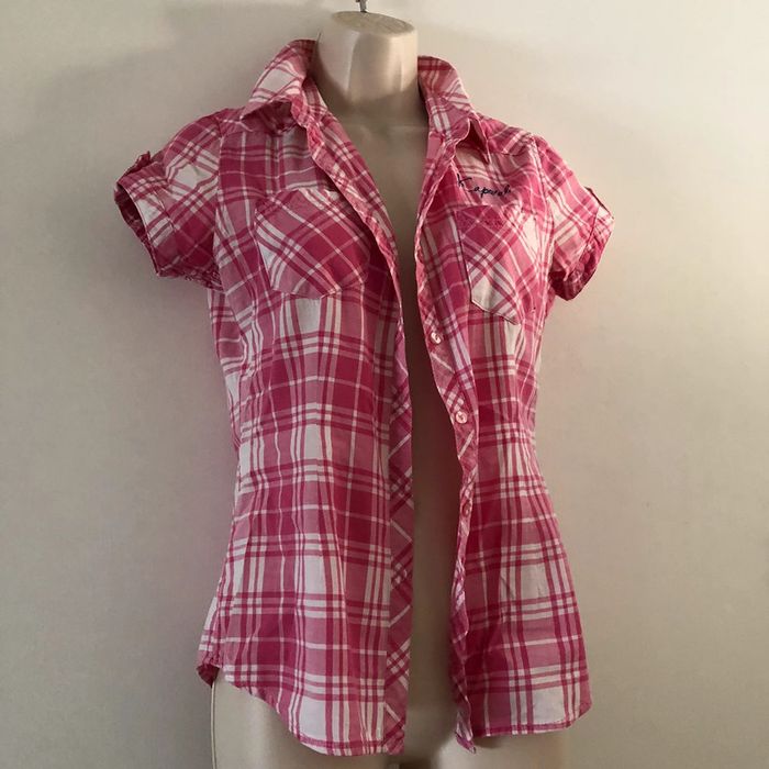 Chemise  kaporal  taille small /36 rose blanc strass - photo numéro 13