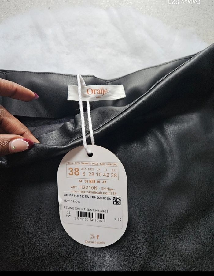 Magnifique jupe short en similu cuir Oraije taille M - photo numéro 6