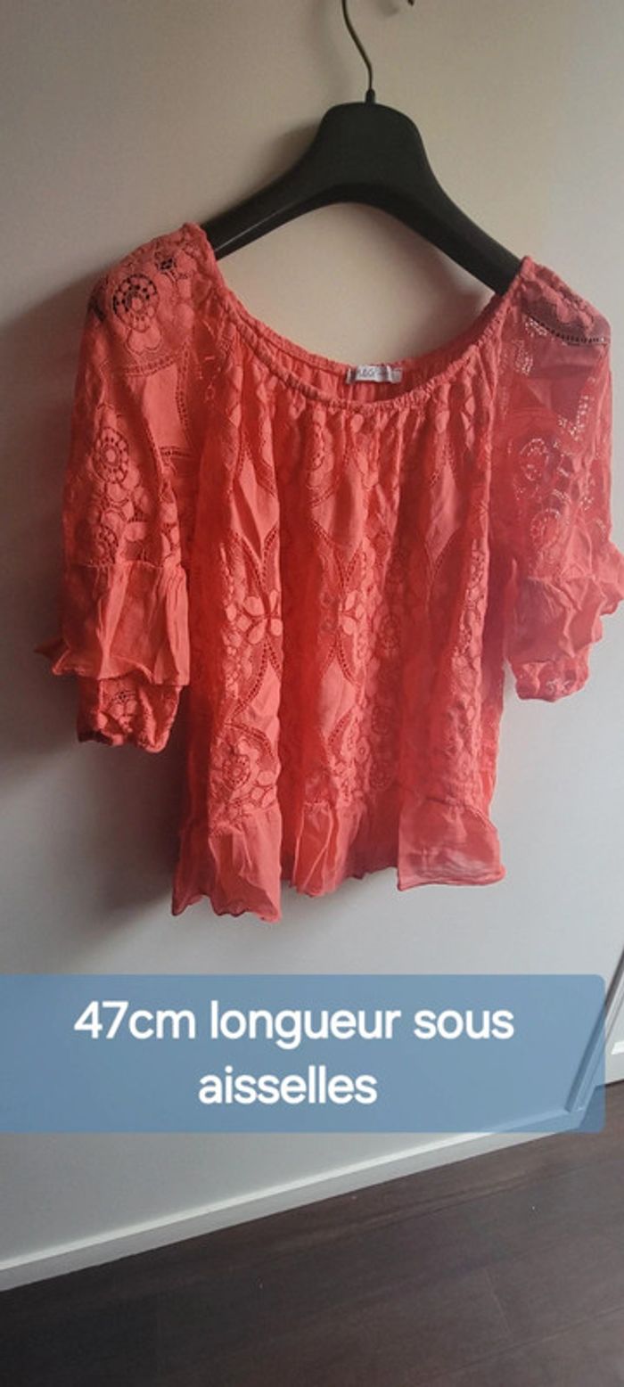 Tunique blouse corail - photo numéro 5