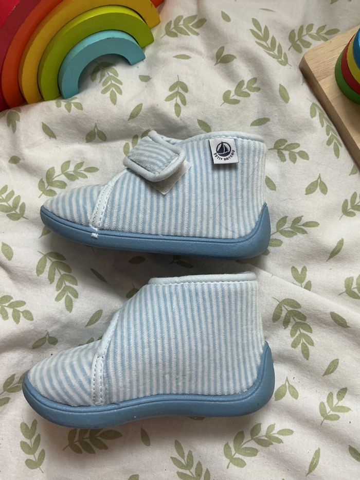 chaussons bleu et blanc petit bateau taille 20 - photo numéro 4